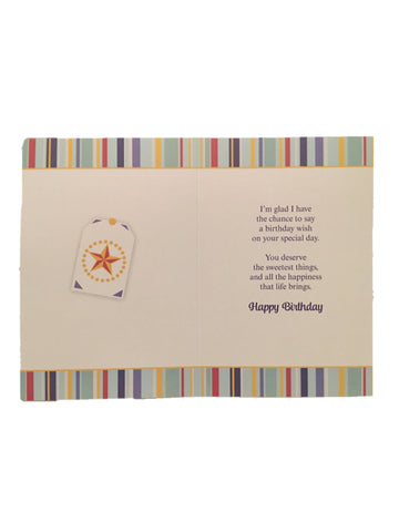 Image of Greeting card Birthday Wishes colourful houses inside