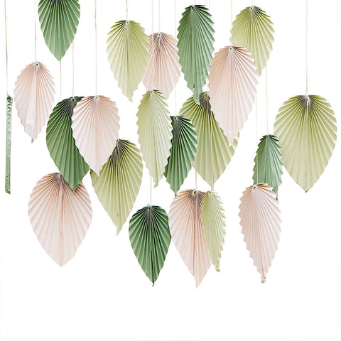 Image of Peach & Eco - Mix It Up Backdrop Paper Palm Spear Fans & Sage