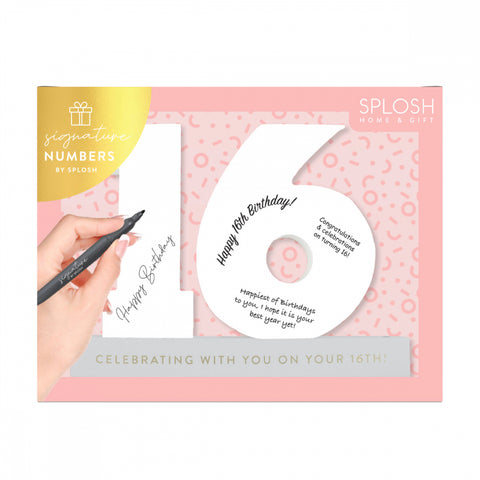 Image of 16th Wooden Signature Number White