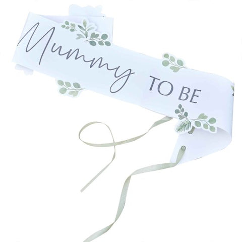 Image of Botanical Baby Mummy To Be Botanical Baby Shower Sash