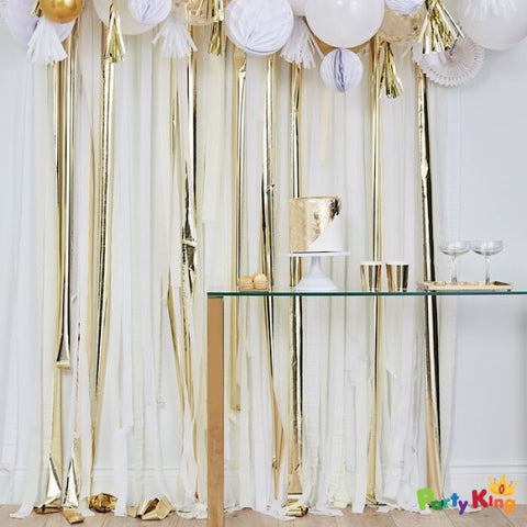 Image of Mix It Up Gold Metallic Streamer Backdrop