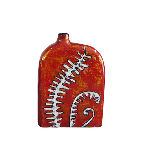 Image of Square Red Vase