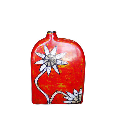 Image of Square Red Vase