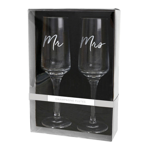 Image of Wedding Mr & Mrs Champagne Flute Set