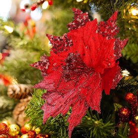 Artificial Christmas Flower Red Poinsettia
