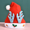 Christmas Blue Reindeer Ears Santa Hat