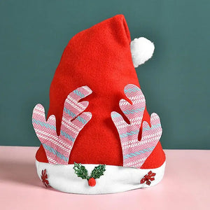 Christmas Pink Reindeer Ears Santa Hat
