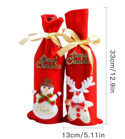 Image of Christmas Snowman Wine Bottle Cover