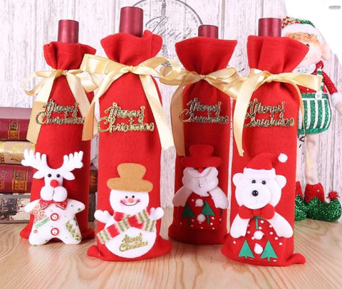 Image of Christmas Snowman Wine Bottle Cover