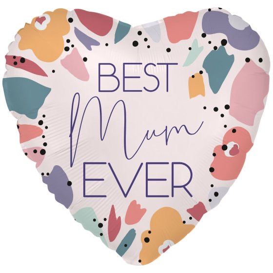 Best Mum Ever Modern Heart Foil Balloon