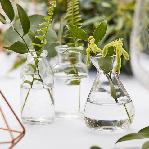 Image of Botanical Wedding Decorations Glass Bottle Set