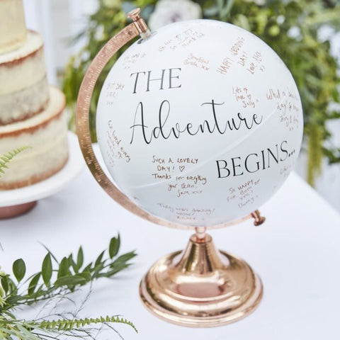 Image of Botanical Wedding Guest Book Globe