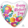 Mother’s Day Satin Infused Beautiful Flowers Heart Foil Balloon