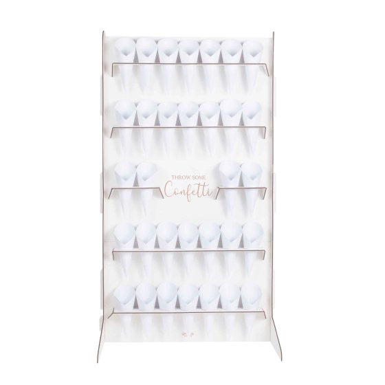 Botanical Wedding Bronze Foiled Confetti Stand With Confetti Cones Ginger Ray