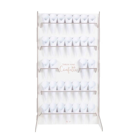 Image of Botanical Wedding Bronze Foiled Confetti Stand With Confetti Cones Ginger Ray