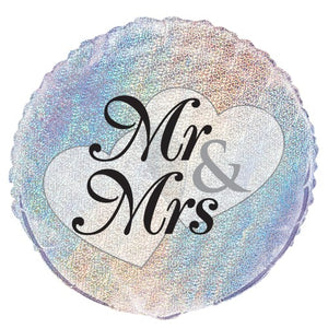 Mr & Mrs 45cm (18") Foil Prismatic Balloon