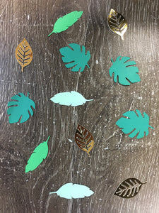 Dinosaur Tropical Leaf Confetti 
