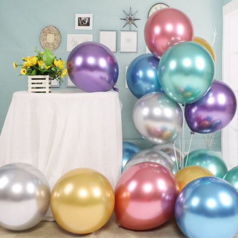 Image of Chrome Mix Colour Balloon 10” 8pc