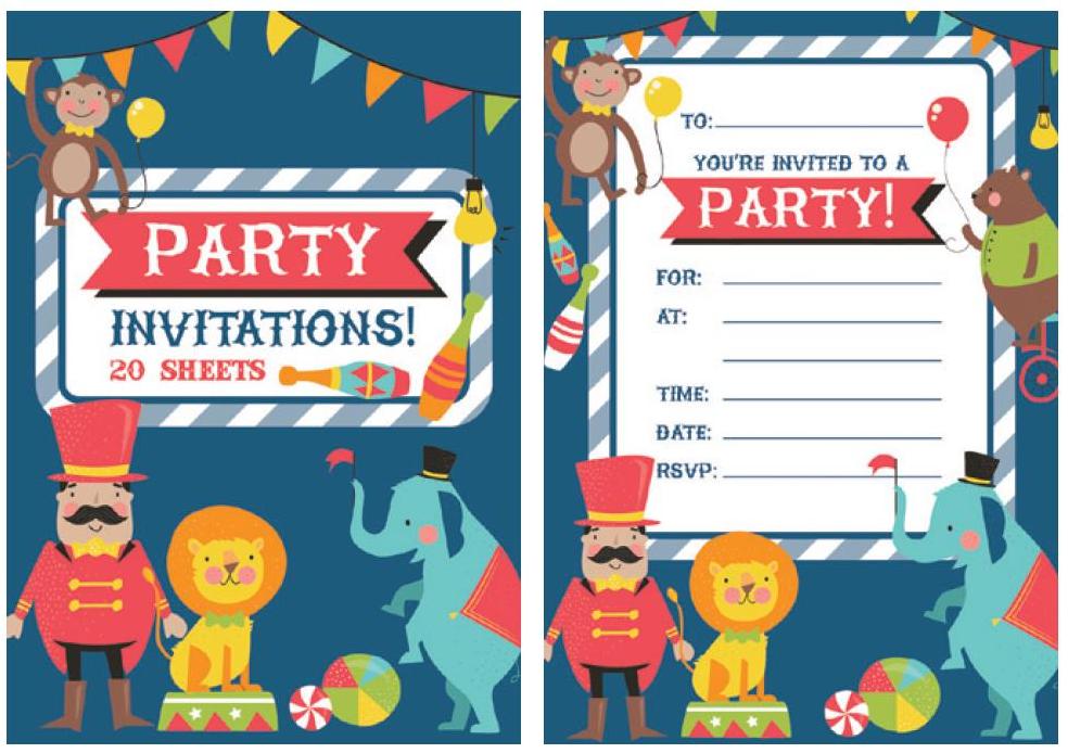 Pad Invitation - Circus