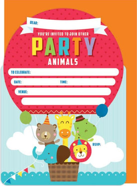 Invitation Set - Animal Hot Air Balloon