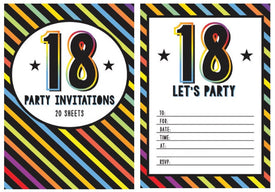 Invitation Pad - 18th Birthday Rainbow