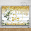 Baby Shower Backdrop - Oh Baby with Leaf