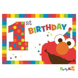 Sesame Street Elmo Turns One Postcard Invitations