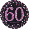 Sparkling Pink 60th 7” Plates 8pc