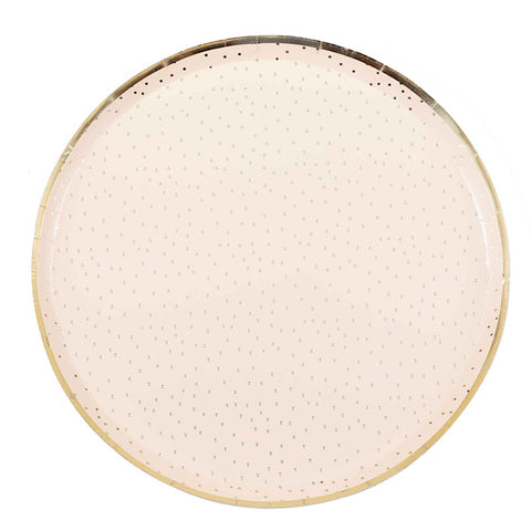 Image of Peach & Eco - Mix It Up Paper Plates Peach Dotty Gold Foiled