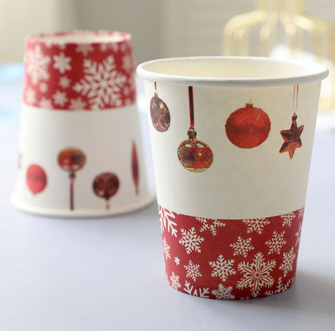 Image of Christmas Paper Cups Reb Bubbles