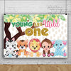 Safari Backdrop - Young and Wild One Cute