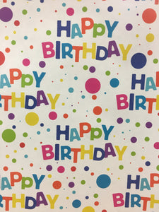 Folded Wrap - Happy Birthday Rainbow Dots 