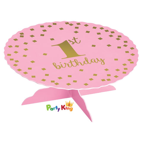 Image of 1st Birthday Pink Mini Cake Stand and Topper Kit