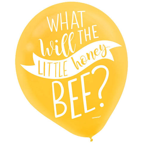 Image of Gender Reveal What Will It Bee? Latex Balloons Assorted Colours