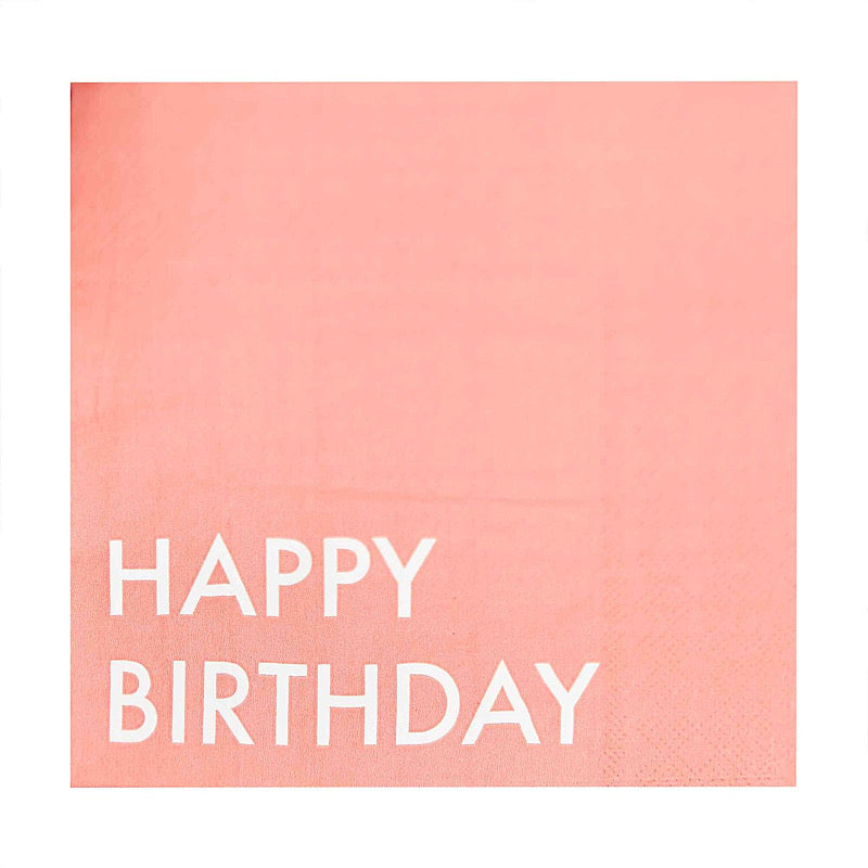 Brights - Mix It Up Napkins Happy Birthday Coral