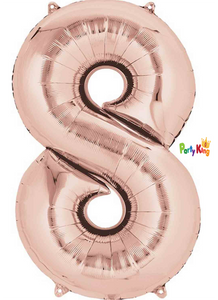 Rose Gold "8" Numeral Foil Balloon 86cm (34")