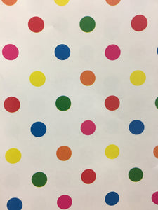Folded Wrap - Rainbow Dots White 