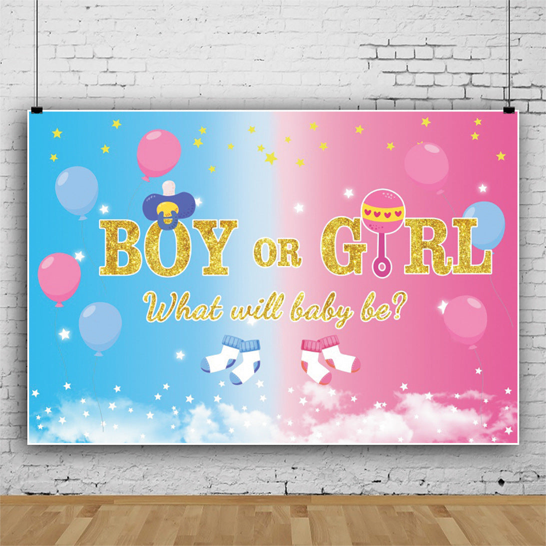 Gender Reveal Backdrop - Socks