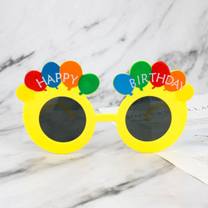 Party Glasses Happy Birthday Balloon Yellow