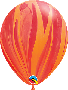 Qualatex Red Orange Rainbow SuperAgate 11” Latex Balloon