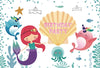 Mermaid Happy Birthday Seashell Canvas Backdrop