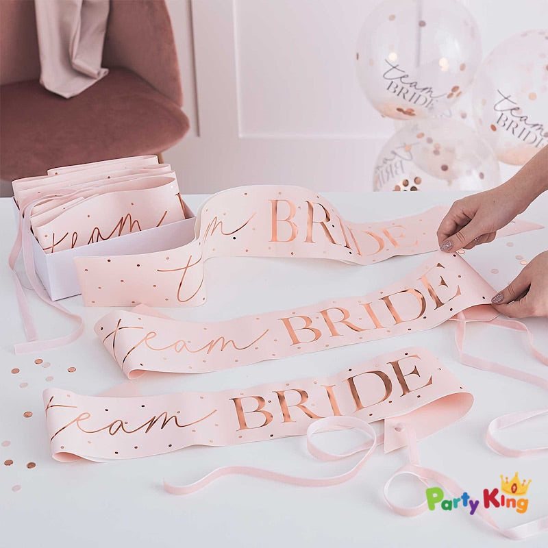 Blush Hen Party Team Bride Sashes