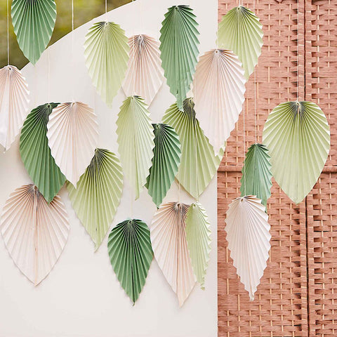 Image of Peach & Eco - Mix It Up Backdrop Paper Palm Spear Fans & Sage