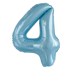 Pastel Blue “4” Numeral Foil Balloon 86cm (34”)