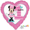 Minnie 1st Birthday Standard Heart Shape Foil Balloon