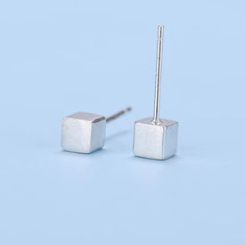 925 Silver Ear Stud Cube