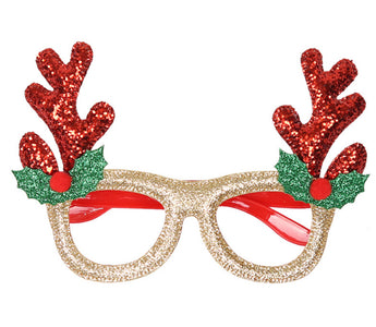 Christmas Glasses With Glitter Anklets and Holly