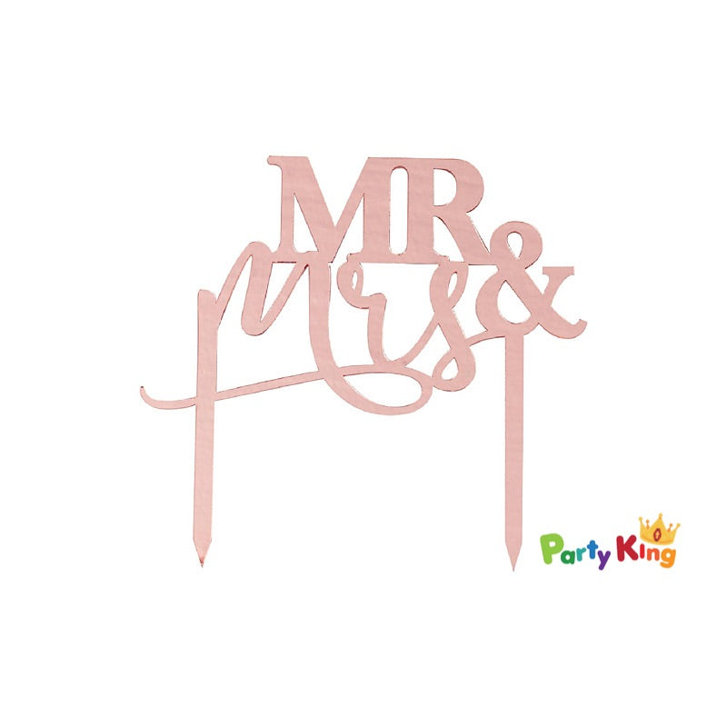 A Touch Of Pampas Cake Topper Mr And Mrs Rose Gold Acrylic