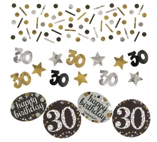 30th Confetti Sparkling Gold