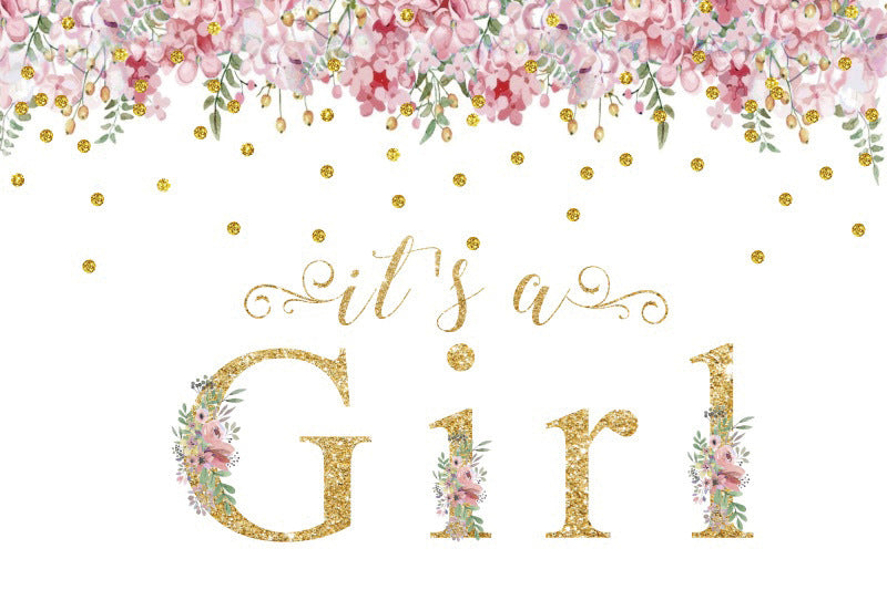 Baby Shower Backdrop - It’s A Girl Flower